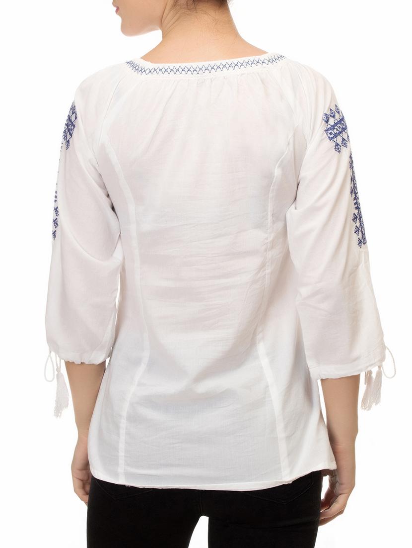 embroidered tie up top - 16018322 - Zoom Image - 3