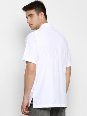 white polyester blend casual shirt - 16019669 - Standard Image - 3