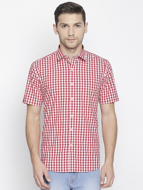 red checkered casual shirt - 16021496 - Standard Image - 1