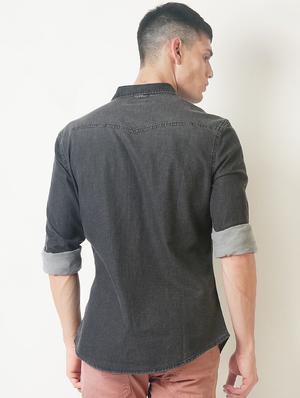 grey faded casual shirt - 16021615 - Standard Image - 3