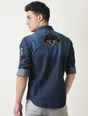 blue faded casual shirt - 16021687 - Standard Image - 3