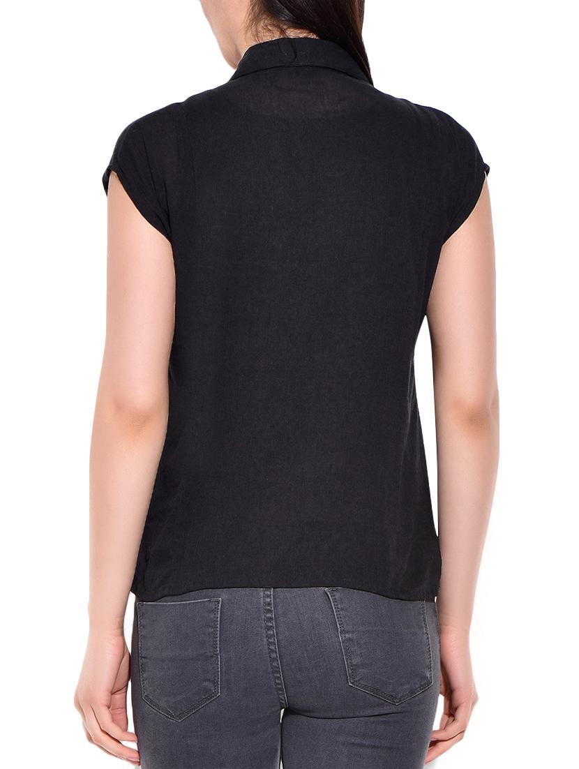 cap sleeved side slit shirt - 16022404 - Zoom Image - 3