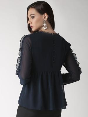 ruffle trim embellished top - 16022460 - Standard Image - 3