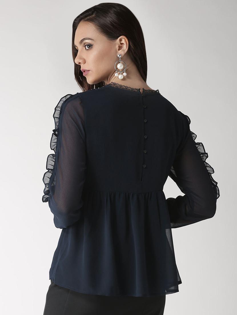 ruffle trim embellished top - 16022460 - Zoom Image - 3