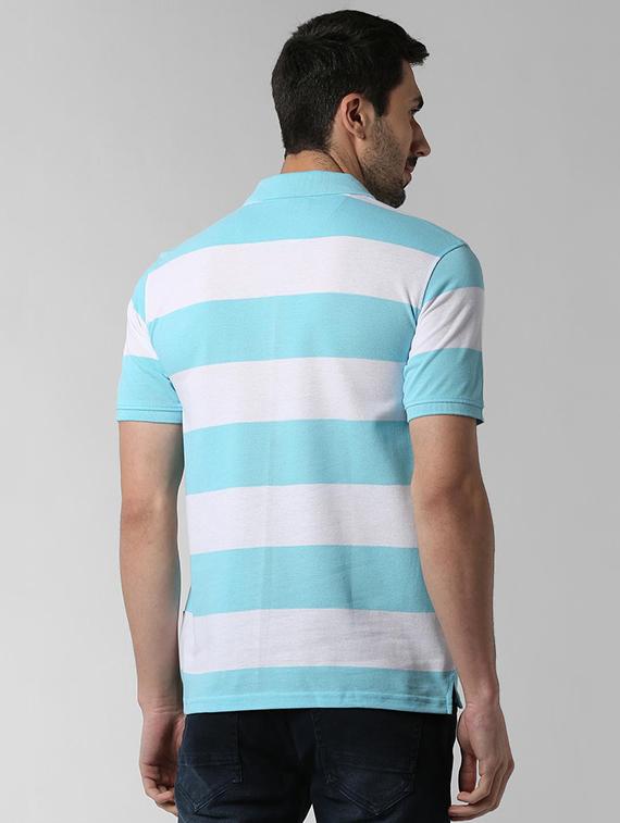 blue striped polo t-shirt - 16025683 - Zoom Image - 3
