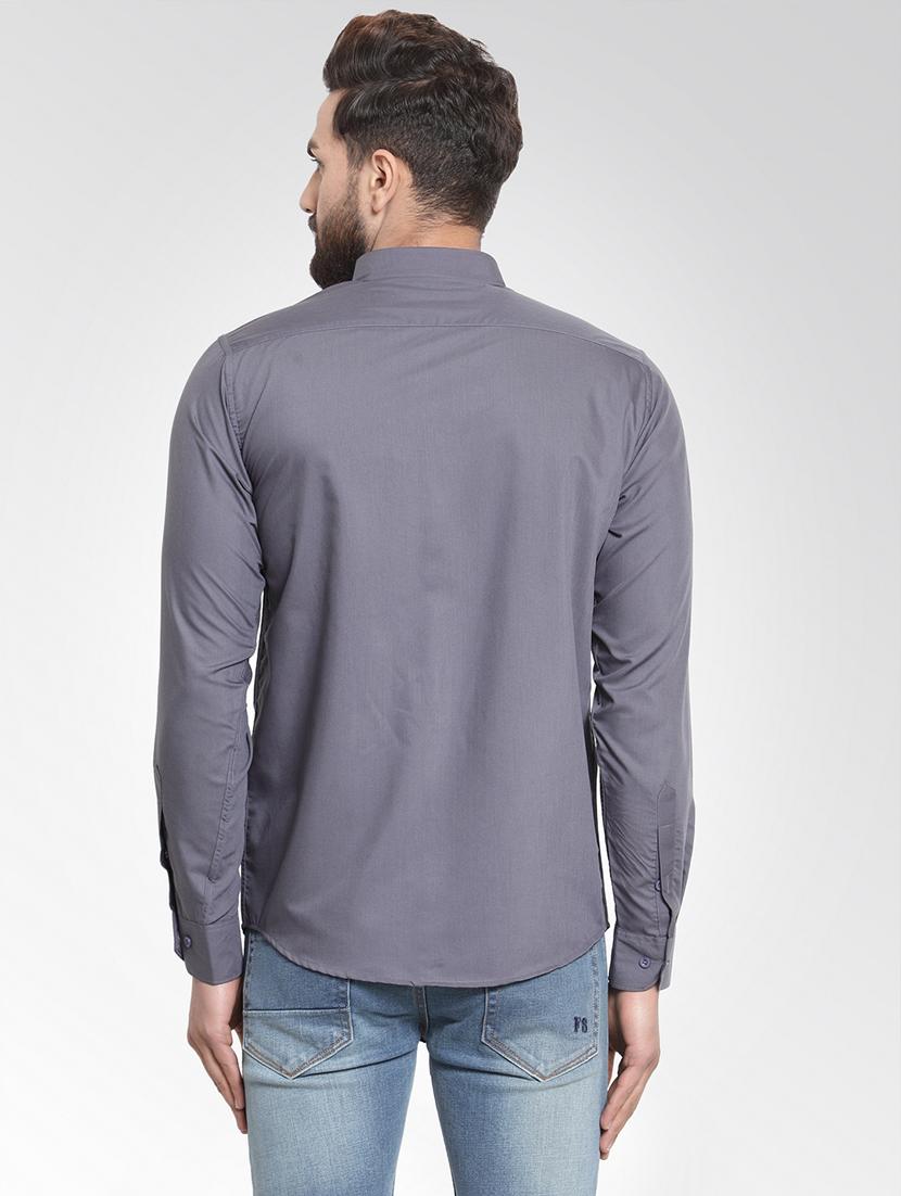 grey cotton casual shirt - 16028957 - Zoom Image - 3