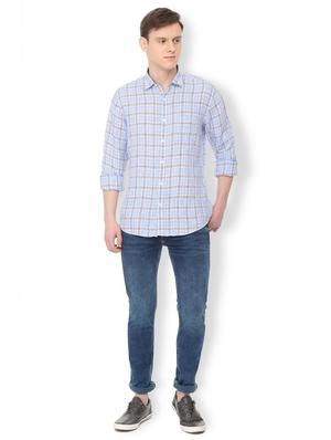 blue linen casual shirt - 16029528 - Standard Image - 3