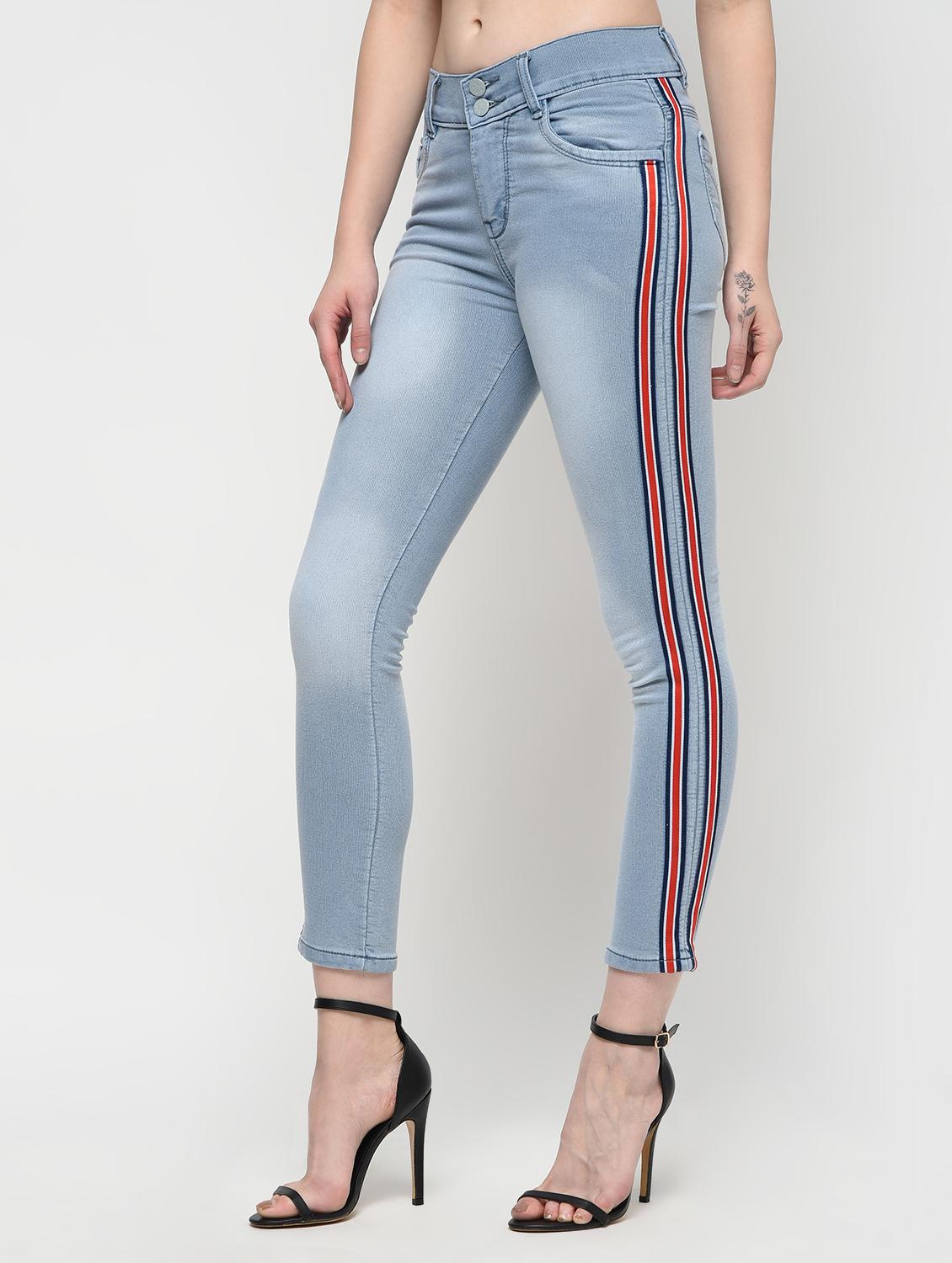 side taped stone washed jeans - 16029804 - Zoom Image - 3