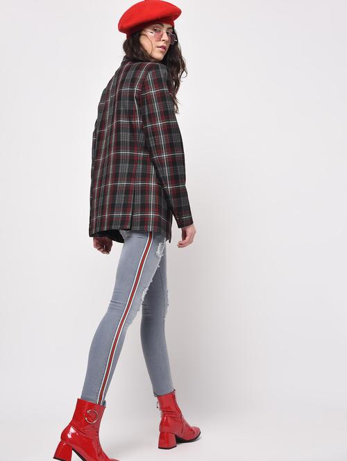 side taped distressed jeans - 16029807 - Standard Image - 1
