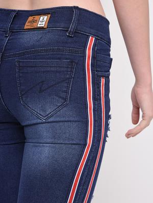 side taped distressed jeans - 16029808 - Standard Image - 6