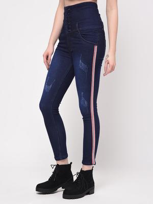 side taped distressed jeans - 16029811 - Standard Image - 3