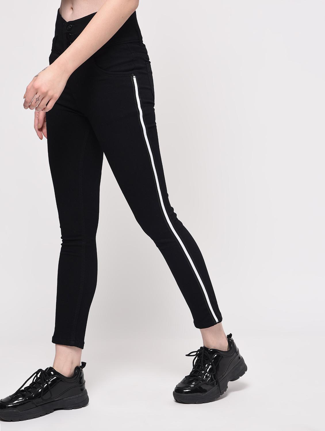 side taped high rise jeans - 16029817 - Zoom Image - 3
