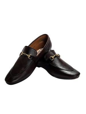 brown leatherette slipons - 16039463 - Standard Image - 3