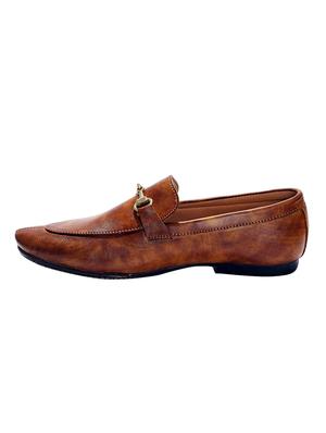 brown leatherette slipons - 16039478 - Standard Image - 3