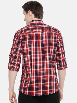 red checkered casual shirt - 16039581 - Standard Image - 3