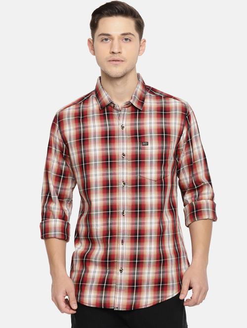 red checkered casual shirt - 16039582 - Standard Image - 1