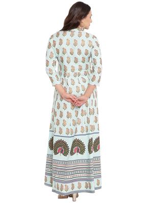 printed anarkali ethnic dress - 16039893 - Standard Image - 3