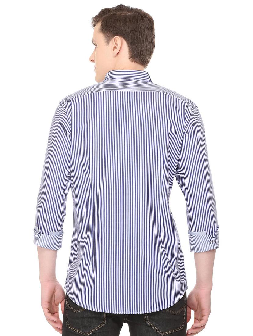 blue cotton casual shirt - 16040245 - Zoom Image - 3