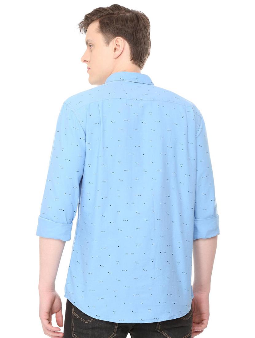 blue cotton casual shirt - 16040249 - Zoom Image - 3