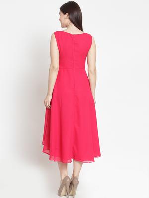scoop neck high low dress - 16040297 - Standard Image - 3