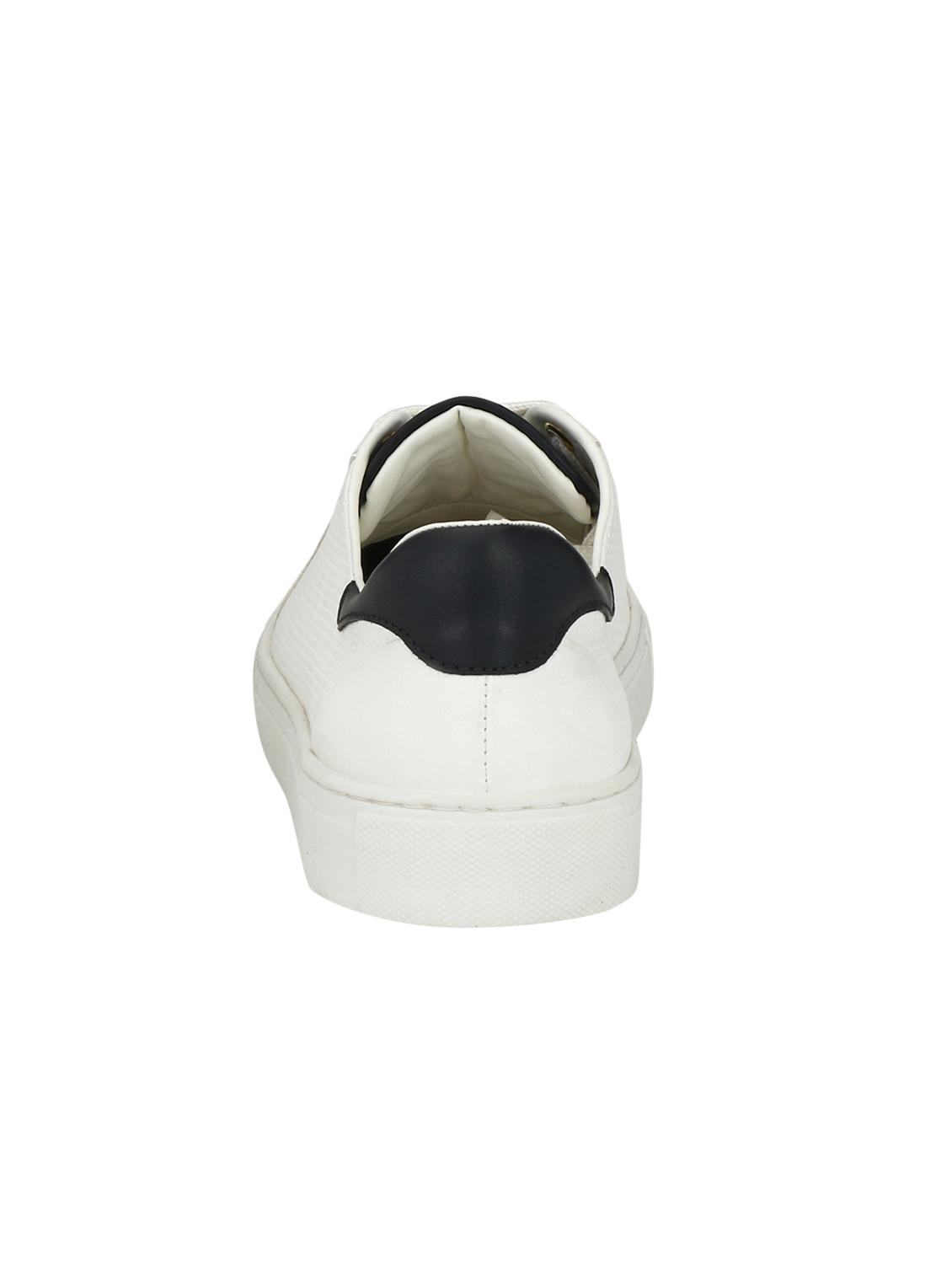 white leatherette lace up sneakers - 16040349 - Zoom Image - 3