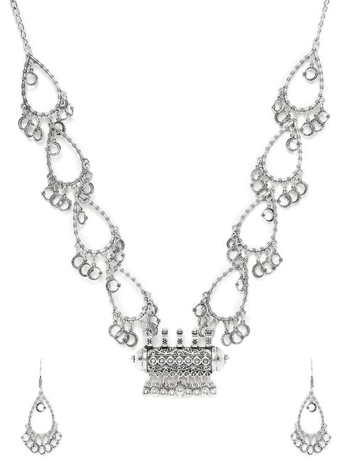 silver metal short necklace - 16040836 - Standard Image - 1