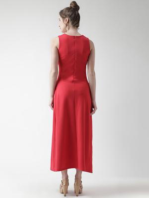 keyhole neck pleat detail maxi dress - 16041183 - Standard Image - 3