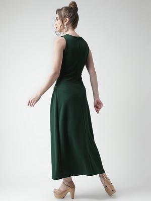 keyhole neck pleat detail maxi dress - 16041184 - Standard Image - 3