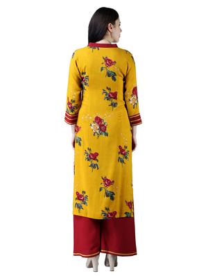 floral kurta palazzo set - 16041784 - Standard Image - 3