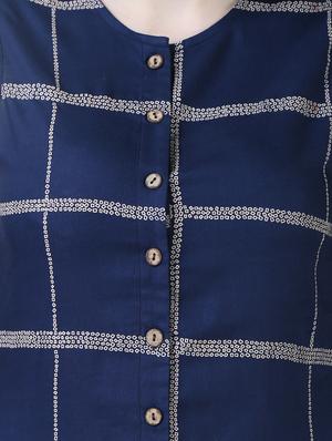 straight checkered kurta palazzo set - 16041819 - Standard Image - 3