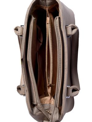 beige leatherette (pu) regular handbag - 16042402 - Standard Image - 3