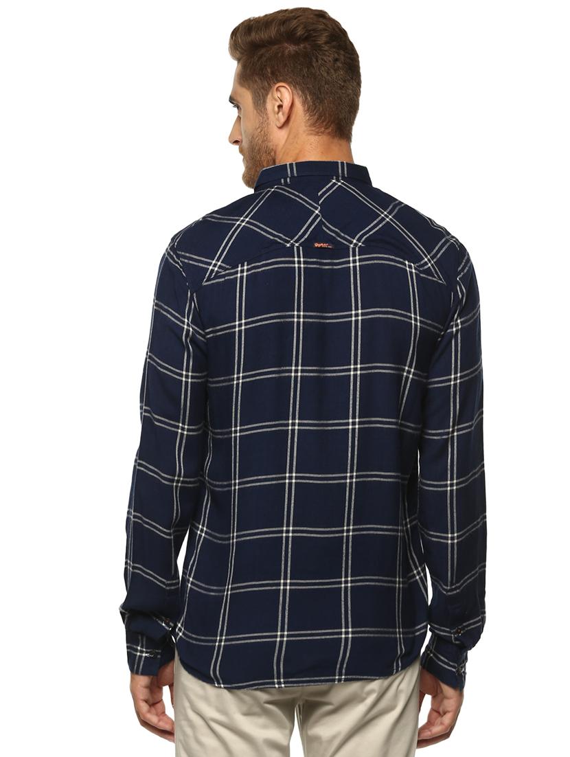 blue cotton casual shirt - 16043125 - Zoom Image - 3