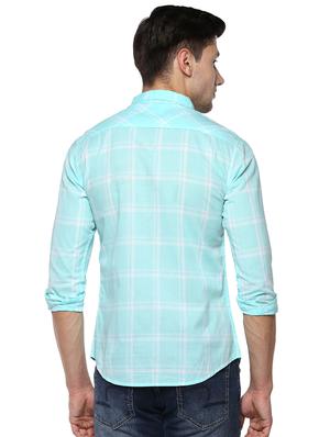 blue checkered casual shirt - 16043185 - Standard Image - 3