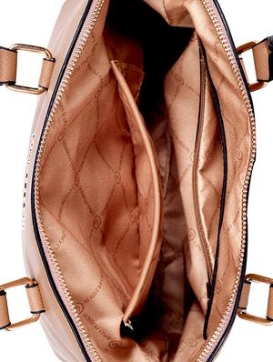 beige leatherette (pu) satchel - 16044281 - Standard Image - 3