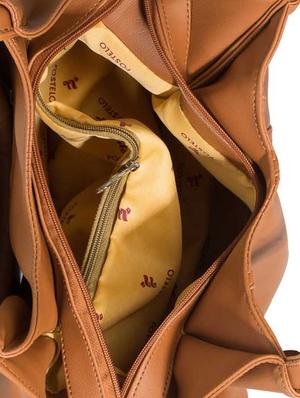 tan leatherette (pu) regular handbag - 16045190 - Standard Image - 3