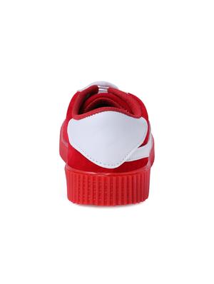 red suede lace up sneakers - 16046821 - Standard Image - 3