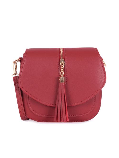red leatherette (pu) regular sling bag - 16047444 - Standard Image - 1