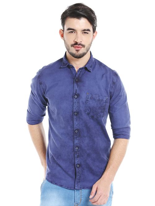blue cotton casual shirt - 16047700 - Standard Image - 1