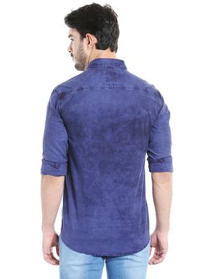 blue cotton casual shirt - 16047700 - Standard Image - 3