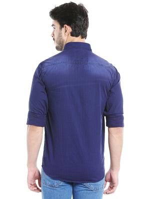 blue cotton casual shirt - 16047704 - Standard Image - 3