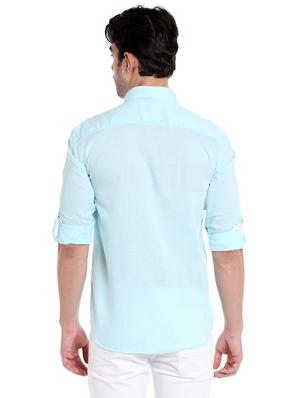 blue cotton casual shirt - 16047713 - Standard Image - 3