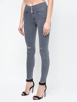 knee slit skinny fit jeans - 16047743 - Standard Image - 3