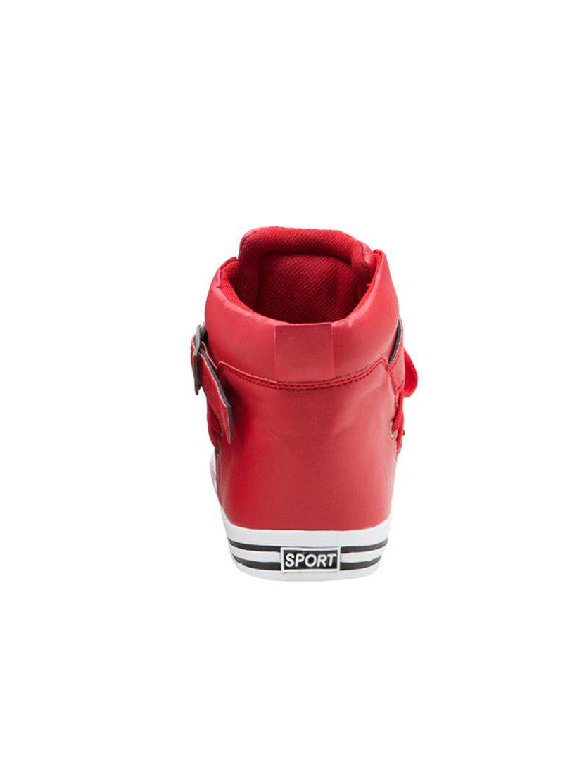 red leatherette lace up sneakers - 16047842 - Zoom Image - 3