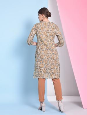 Paisley printed straight kurta - 16050736 - Standard Image - 3