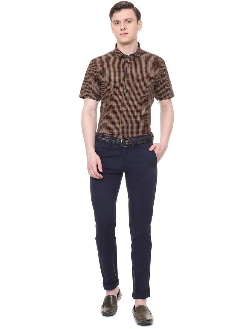blue cotton chinos casual trousers - 16050995 - Zoom Image - 3