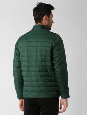 green polyester quilted jacket - 16051056 - Standard Image - 3