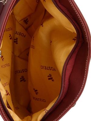 maroon leatherette (pu) sling bag and wallet combo - 16052640 - Standard Image - 3