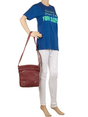 maroon leatherette (pu) sling bag and wallet combo - 16052640 - Standard Image - 9