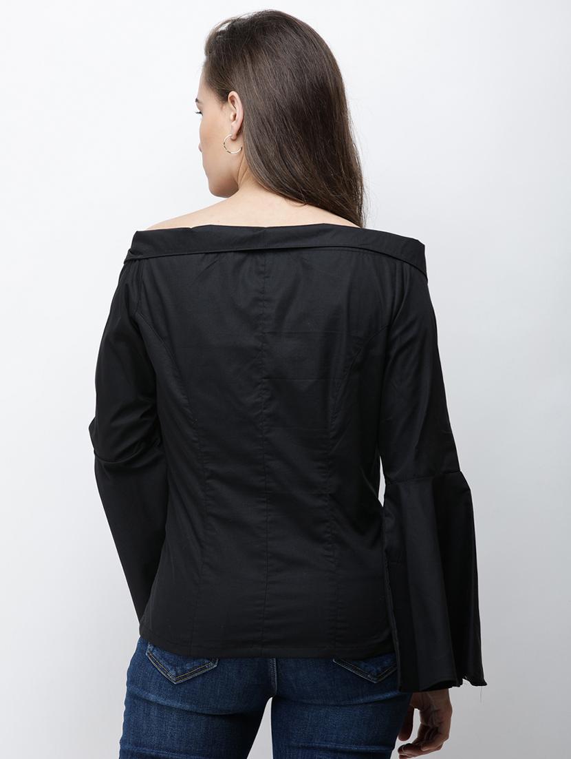 bell sleeved solid shirt - 16053079 - Zoom Image - 3