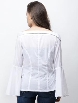 bell sleeved solid shirt - 16053087 - Standard Image - 3
